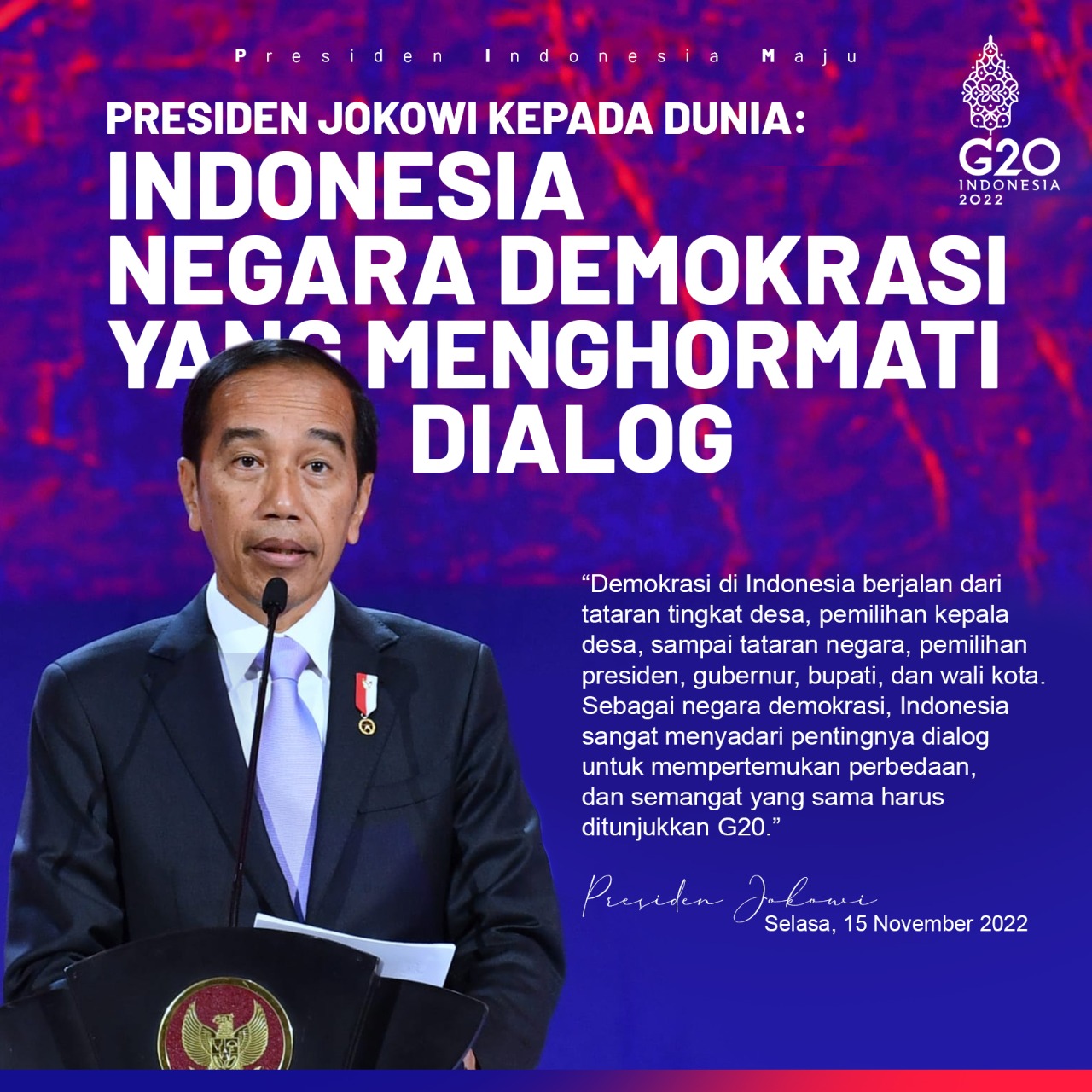 Presiden Jokowi Kepada Dunia : Indonesia Negara Demokrasi Yang ...